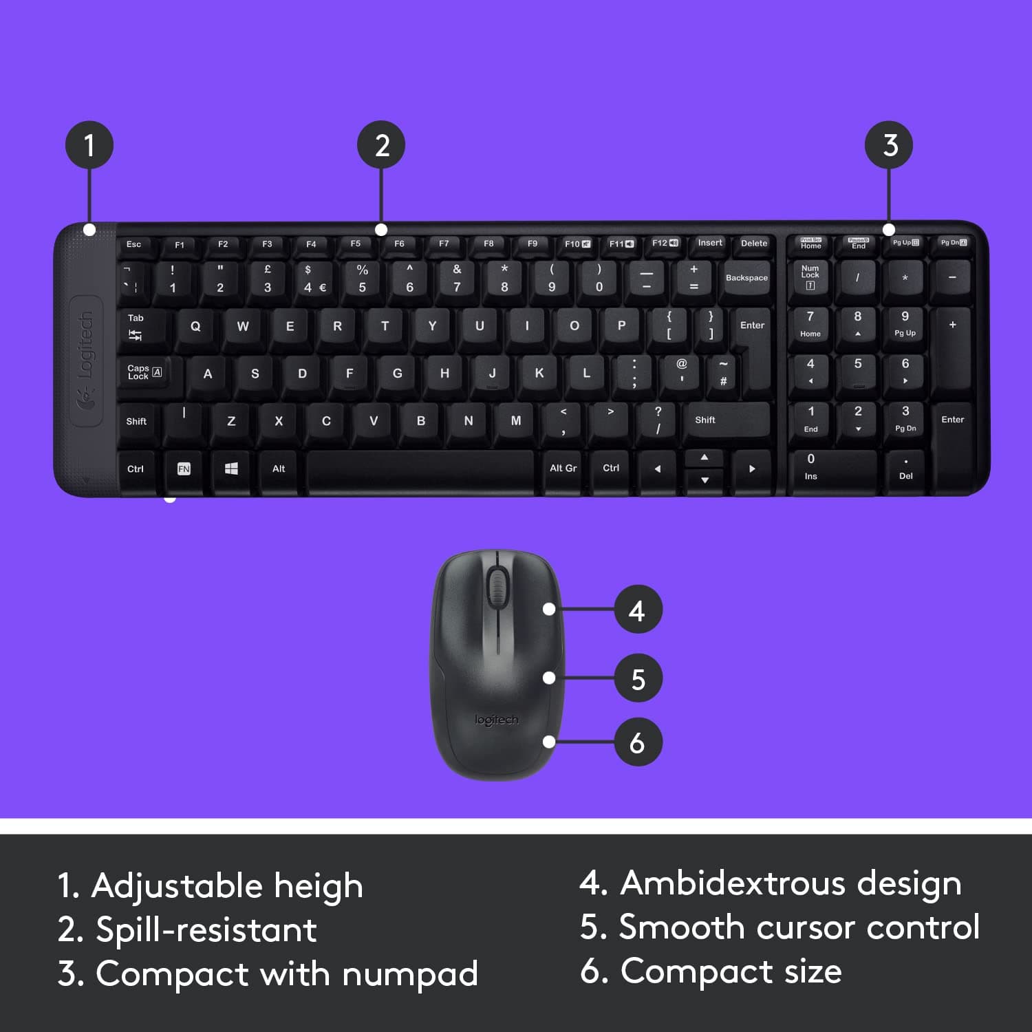 Logitech MK215 Wireless Keyboard and Mouse Combo for Windows, 2.4 GHz Wireless, Compact Design, 2-Year Battery Life(Keyboard),5 Month Battery Life(Mouse) PC/Laptop- Black
